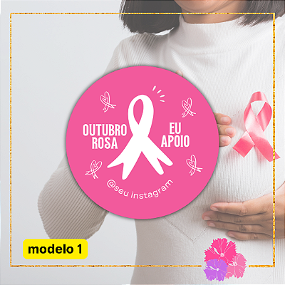 48 Adesivos Mês Do Outubro Rosa