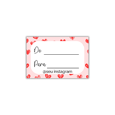 MODELO 1  - 50 Adesivos De: Para: Com Instagram