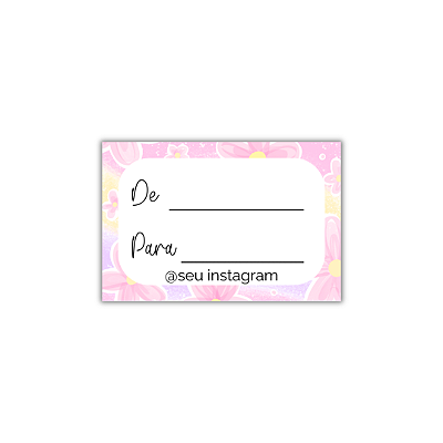 MODELO 2  - 50 Adesivos De: Para: Com Instagram