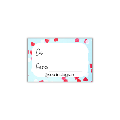 MODELO 3  - 50 Adesivos De: Para: Com Instagram