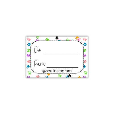 MODELO 4 - 50 Adesivos De: Para: Com Instagram