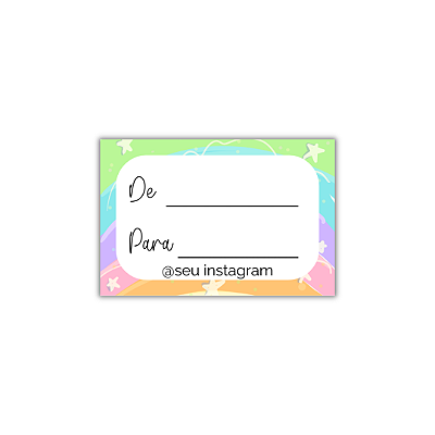 MODELO 5 - 50 Adesivos De: Para: Com Instagram