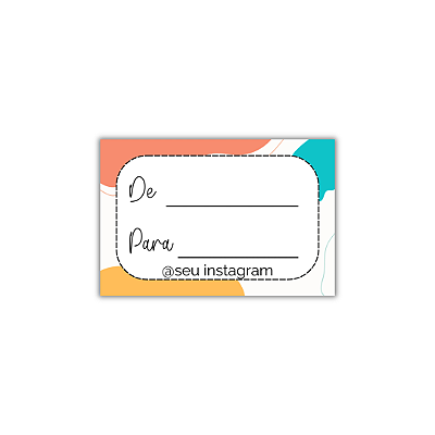 MODELO 6 - 50 Adesivos De: Para: Com Instagram