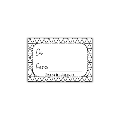 MODELO 7 - 50 Adesivos De: Para: Com Instagram