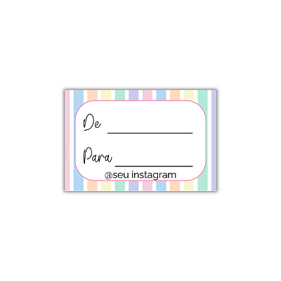 MODELO 9 - 50 Adesivos De: Para: Com Instagram