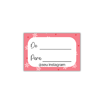 MODELO 11 - 50 Adesivos De: Para: Com Instagram
