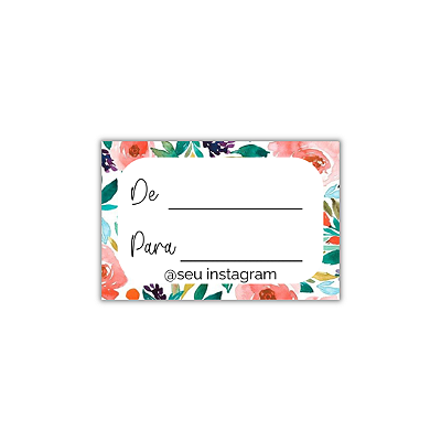 MODELO 12 - 50 Adesivos De: Para: Com Instagram