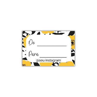 MODELO 14 - 50 Adesivos De: Para: Com Instagram