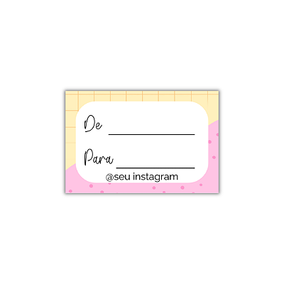 MODELO 16 - 50 Adesivos De: Para: Com Instagram