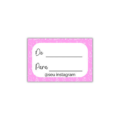 MODELO 17 - 50 Adesivos De: Para: Com Instagram