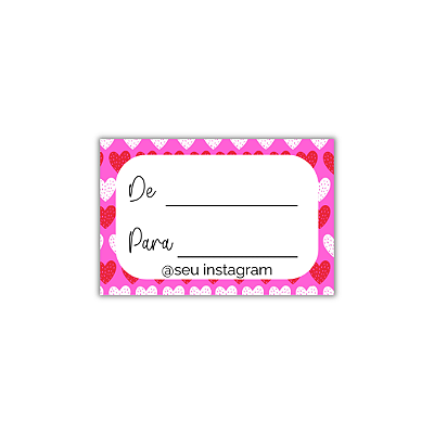 MODELO 19 - 50 Adesivos De: Para: Com Instagram