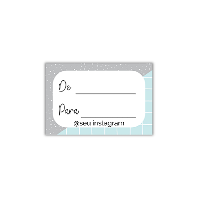 MODELO 22 - 50 Adesivos De: Para: Com Instagram