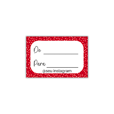 MODELO 23 - 50 Adesivos De: Para: Com Instagram