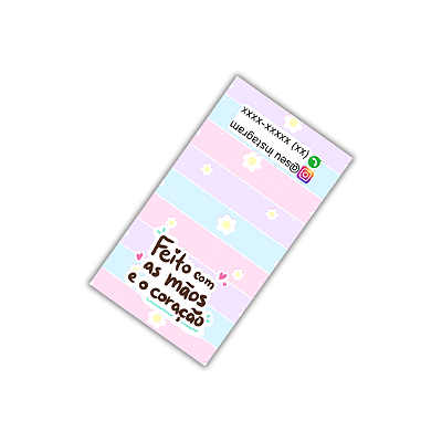 Lacre Adesivos - Feito Com as Mãos e Com Coração (9x5 cm)