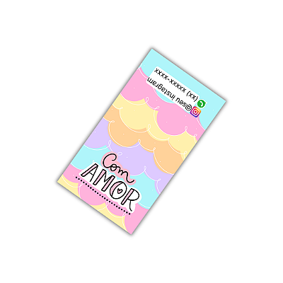 Lacre Adesivos - Com Amor (colorido) (9x5 cm)