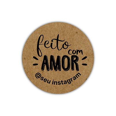 120 Adesivos - Feito Com Amor (kraft)