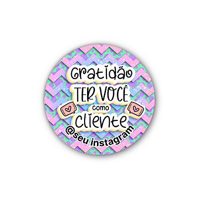 48 Adesivos c/ Instagram - Gratidão Ter Você Como Cliente (roxo)