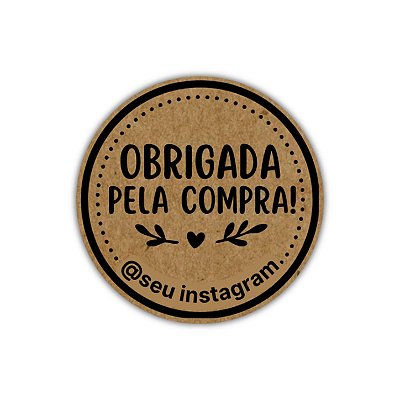 120 Adesivos - Obrigada pela compra 2 (kraft)