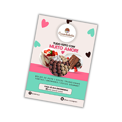 MODELO 3 - 500 und Panfleto 14x10 cm - PERSONALIZÁVEL