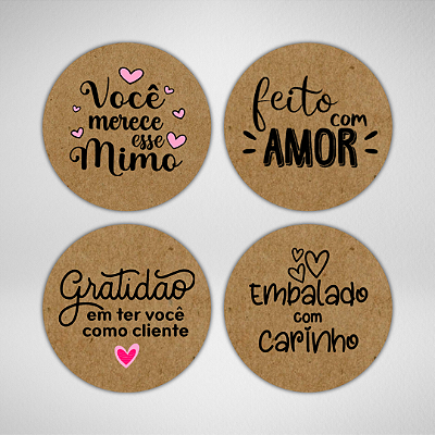 Nº 1 (KRAFT) - Combo 240 Adesivos de Embalagem