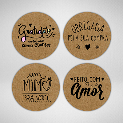 Nº 2 (KRAFT) - Combo 240 Adesivos de Embalagem