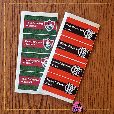 10 Adesivos Escolares Cadernos - Arte Gratuita (9x5 cm)