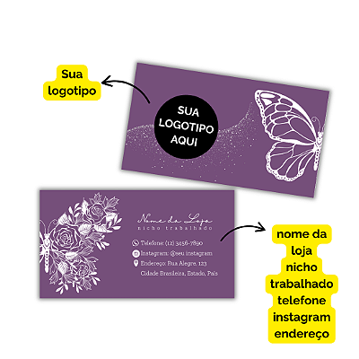 MODELO 3- Cartão de Visita Com Texto, Instagram e Whatsapp