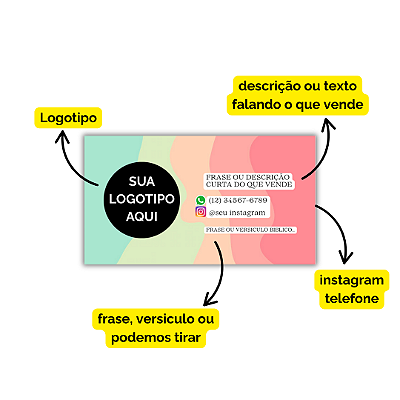 MODELO 11 - Cartão de Visita Com Texto, Instagram e Whatsapp