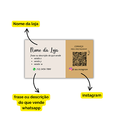 MODELO 15 - Cartão de Visita Com Texto, Instagram e Whatsapp