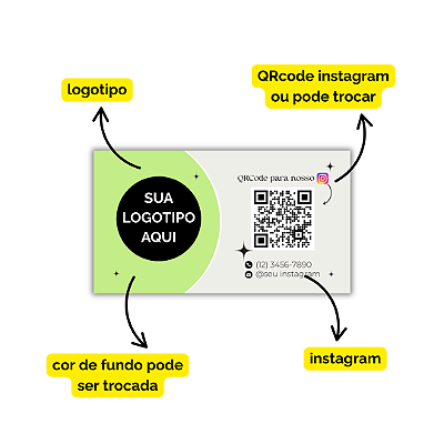 MODELO 16 - Cartão de Visita Com Texto, Instagram e Whatsapp