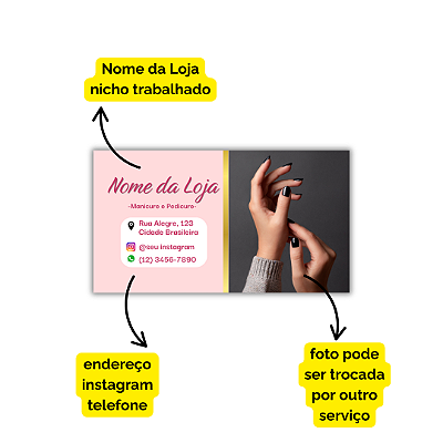 MODELO 17 - Cartão de Visita Com Texto, Instagram e Whatsapp