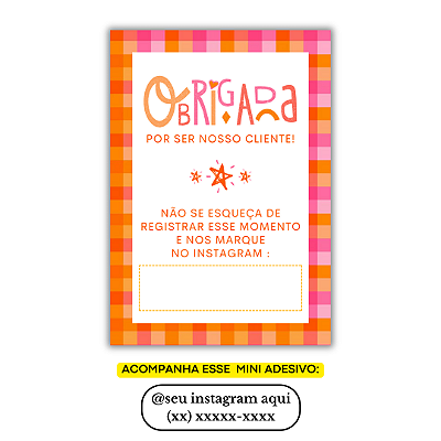 Nº 30 - 100 Mini Panfleto + 100 Mini Adesivos c/ Instagram e Celular