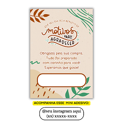 Nº 3 - 100 Mini Panfleto + 100 Mini Adesivos c/ Instagram e Celular