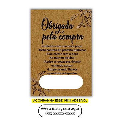 Nº 3 - 100 Mini Panfleto + 100 Mini Adesivos c/ Instagram e Celular
