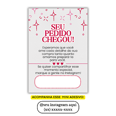 Nº 7 - 100 Mini Panfleto + 100 Mini Adesivos c/ Instagram e Celular