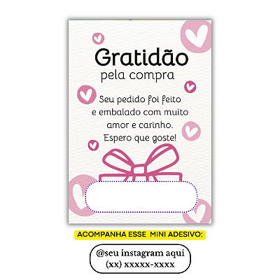 Nº 9 - 100 Mini Panfleto + 100 Mini Adesivos c/ Instagram e Celular