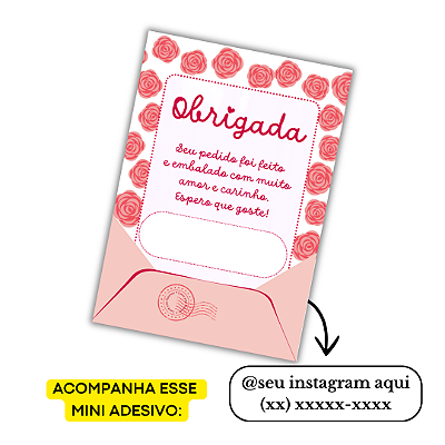 LANÇAMENTO - Nº 13 -100 Mini Panfleto + 100 Mini Adesivos C/ Instagram e Telefone