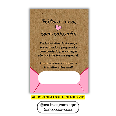 Nº 13 - 100 Mini Panfleto + 100 Mini Adesivos c/ Instagram e Celular