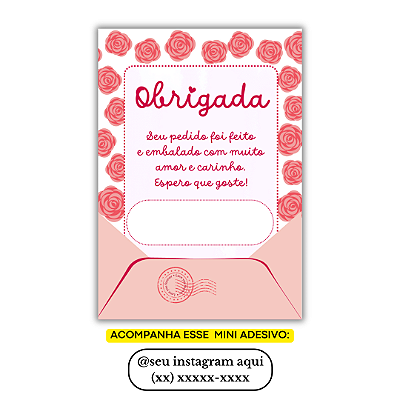 Nº 13 -100 Mini Panfleto + 100 Mini Adesivos C/ Instagram e Telefone