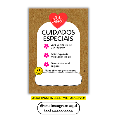 Nº 15 - 100 Mini Panfleto + 100 Mini Adesivos c/ Instagram e Celular