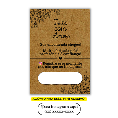 Nº 16 - 100 Mini Panfleto + 100 Mini Adesivos c/ Instagram e Celular