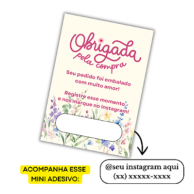 Nº 18 -100 Mini Panfleto + 100 Mini Adesivos C/ Instagram e Telefone