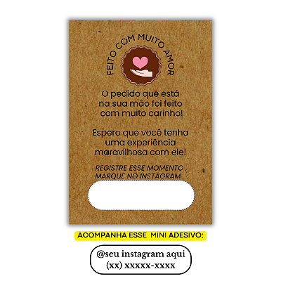 Nº 20 -100 Mini Panfleto + 100 Mini Adesivos C/ Instagram e Telefone