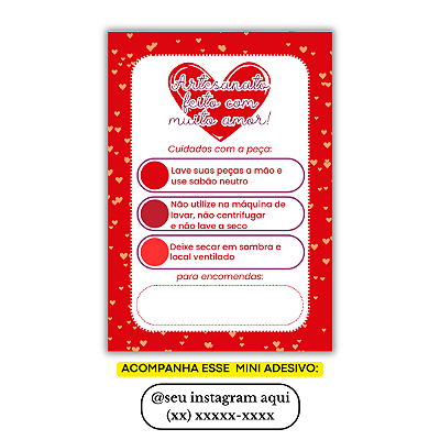 Nº 21 - 100 Mini Panfleto + 100 Mini Adesivos c/ Instagram e Celular