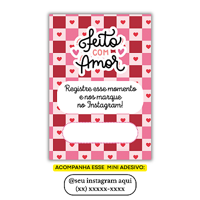 Nº 35 - 100 Mini Panfleto + 100 Mini Adesivos c/ Instagram e Celular