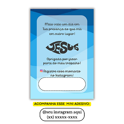 Nº 36 - 100 Mini Panfleto + 100 Mini Adesivos c/ Instagram e Celular