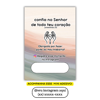 Nº 37 - 100 Mini Panfleto + 100 Mini Adesivos c/ Instagram e Celular