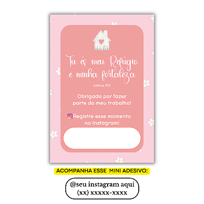 Nº 38 - 100 Mini Panfleto + 100 Mini Adesivos c/ Instagram e Whatsapp