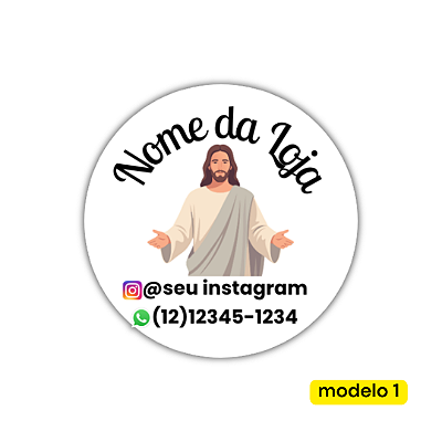 120 Adesivos Logotipo com Religião (4 cm)