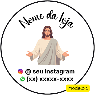 120 Adesivos Logotipo com Religião (4 cm)